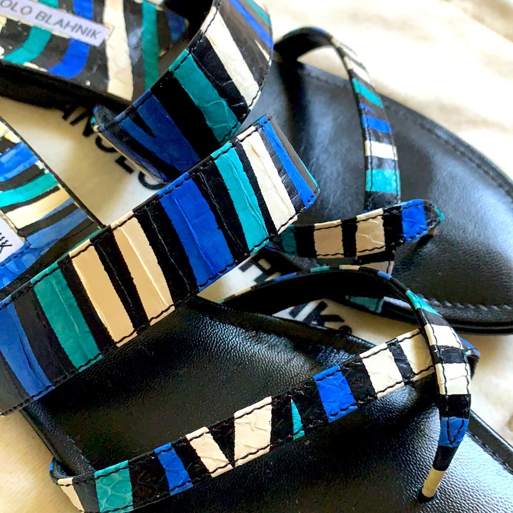 MANOLO BLAHNIK Susa sandal snakeskin - Picture 3 of 12
